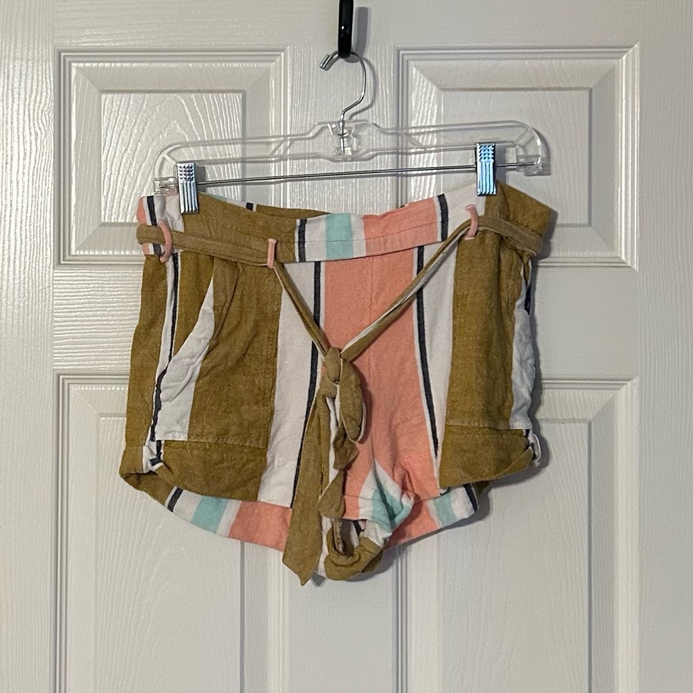Rip Curl High Waist Pink and Tan Shorts